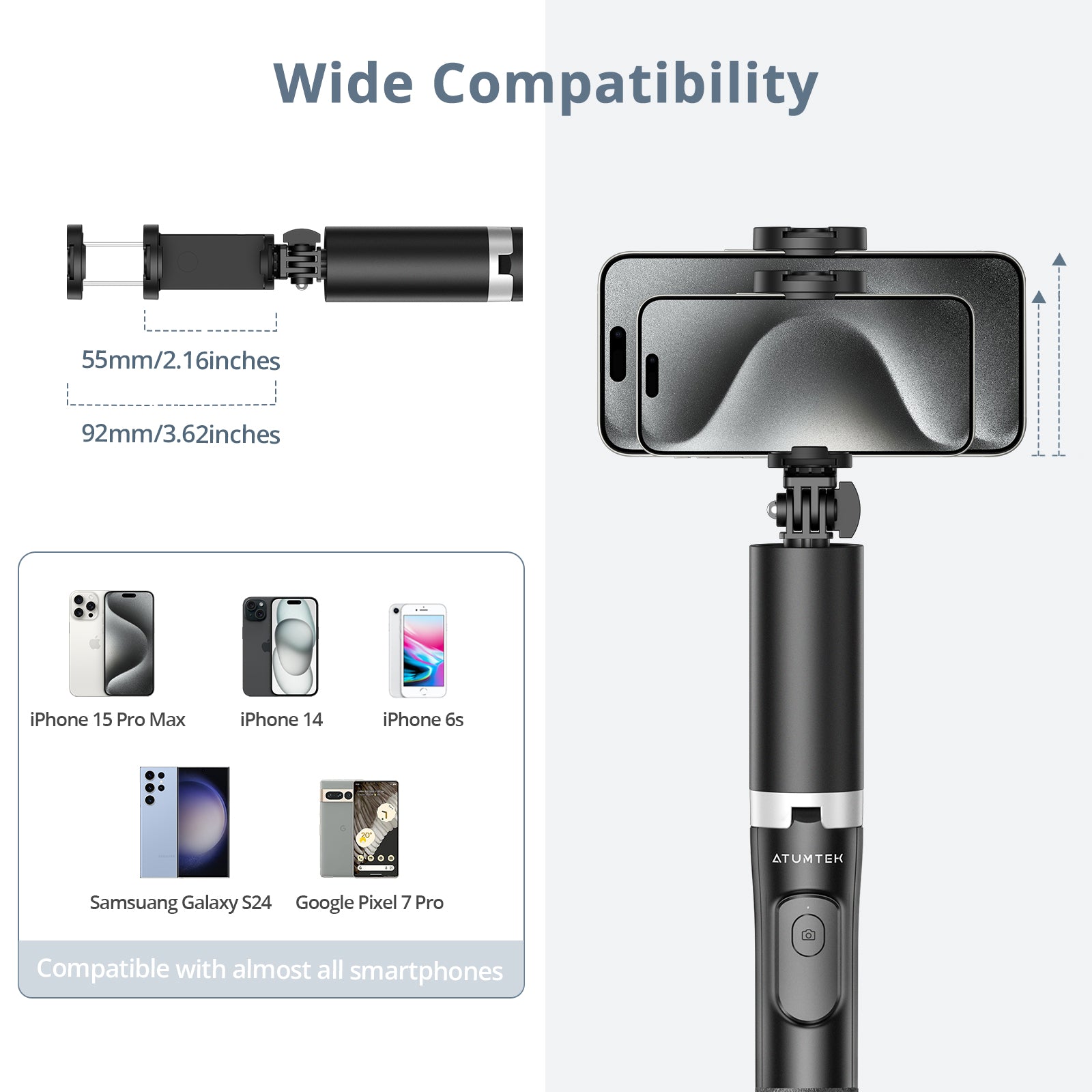 MultiPod 63" Tripod for Phone and GoPro with Cold Shoe