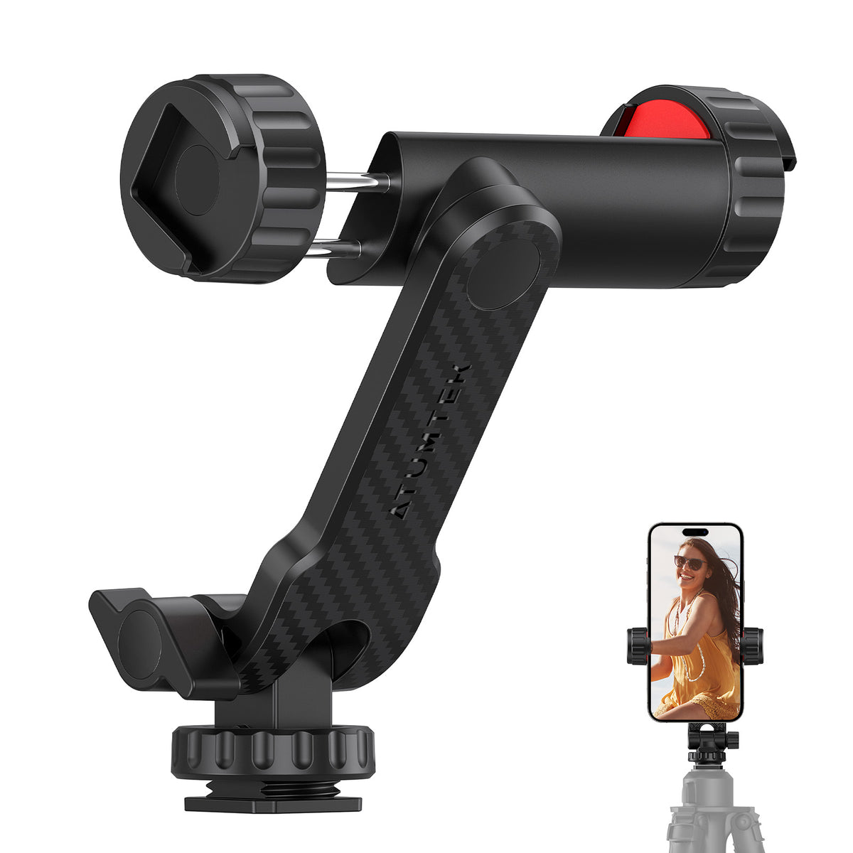 Phone Tripod Mount Adapter with 2 Cold Shoe