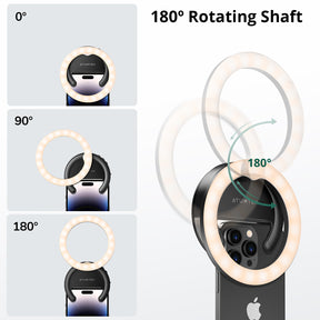 Rotatable Clip-on Ring Light with 3 Light Mode