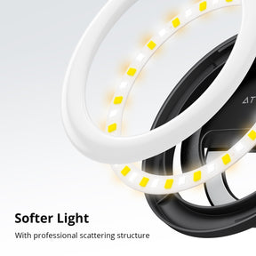 Rotatable Clip-on Ring Light with 3 Light Mode