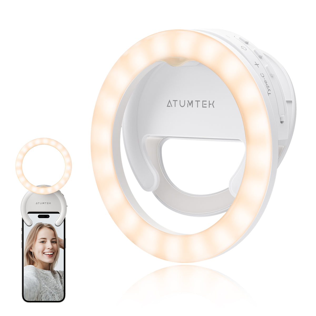 Rotatable Clip-on Ring Light with 3 Light Mode