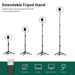 Selfie Ring Light with Extendable Tripod Stand