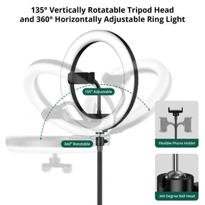 Selfie Ring Light with Extendable Tripod Stand