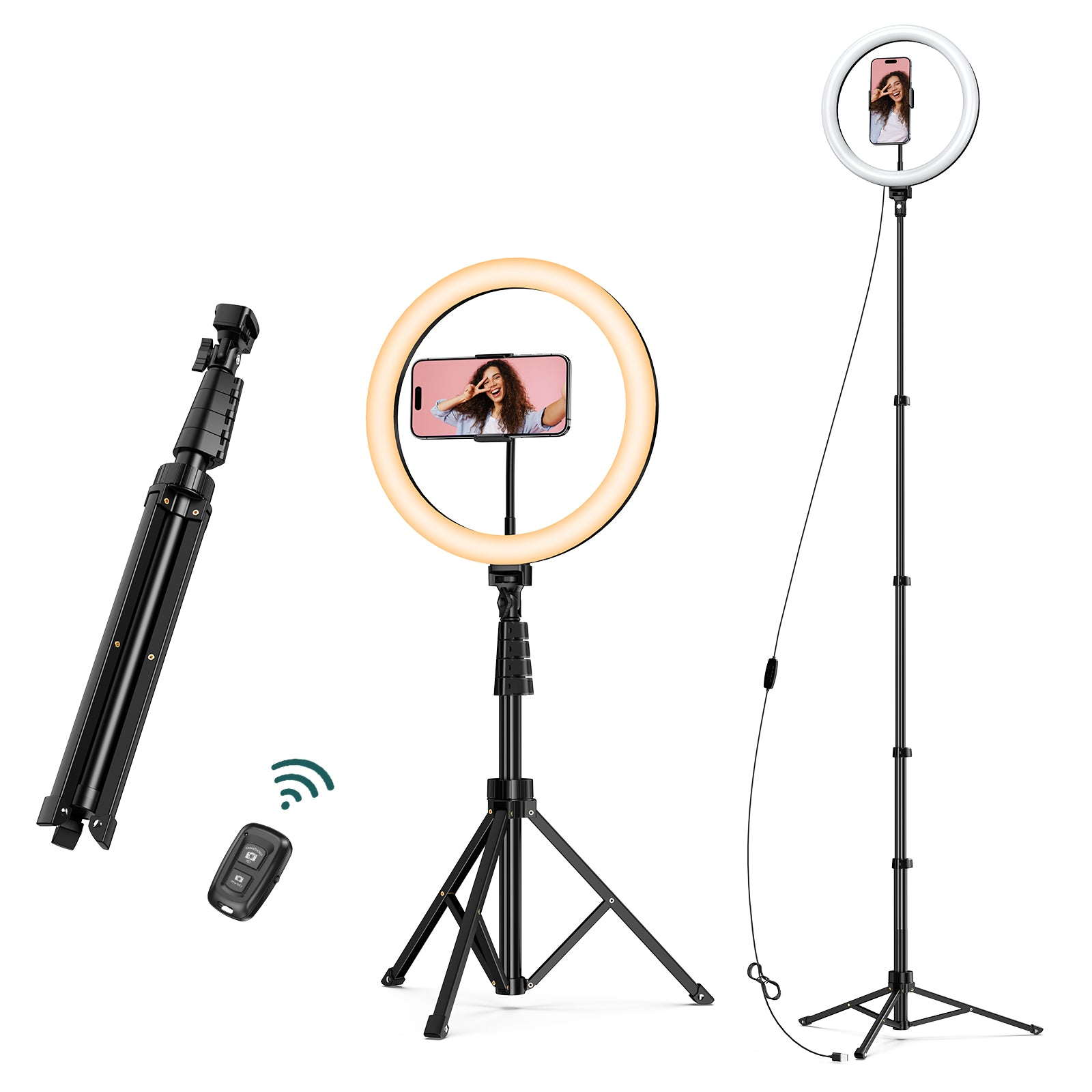 Selfie Ring Light with Extendable Tripod Stand