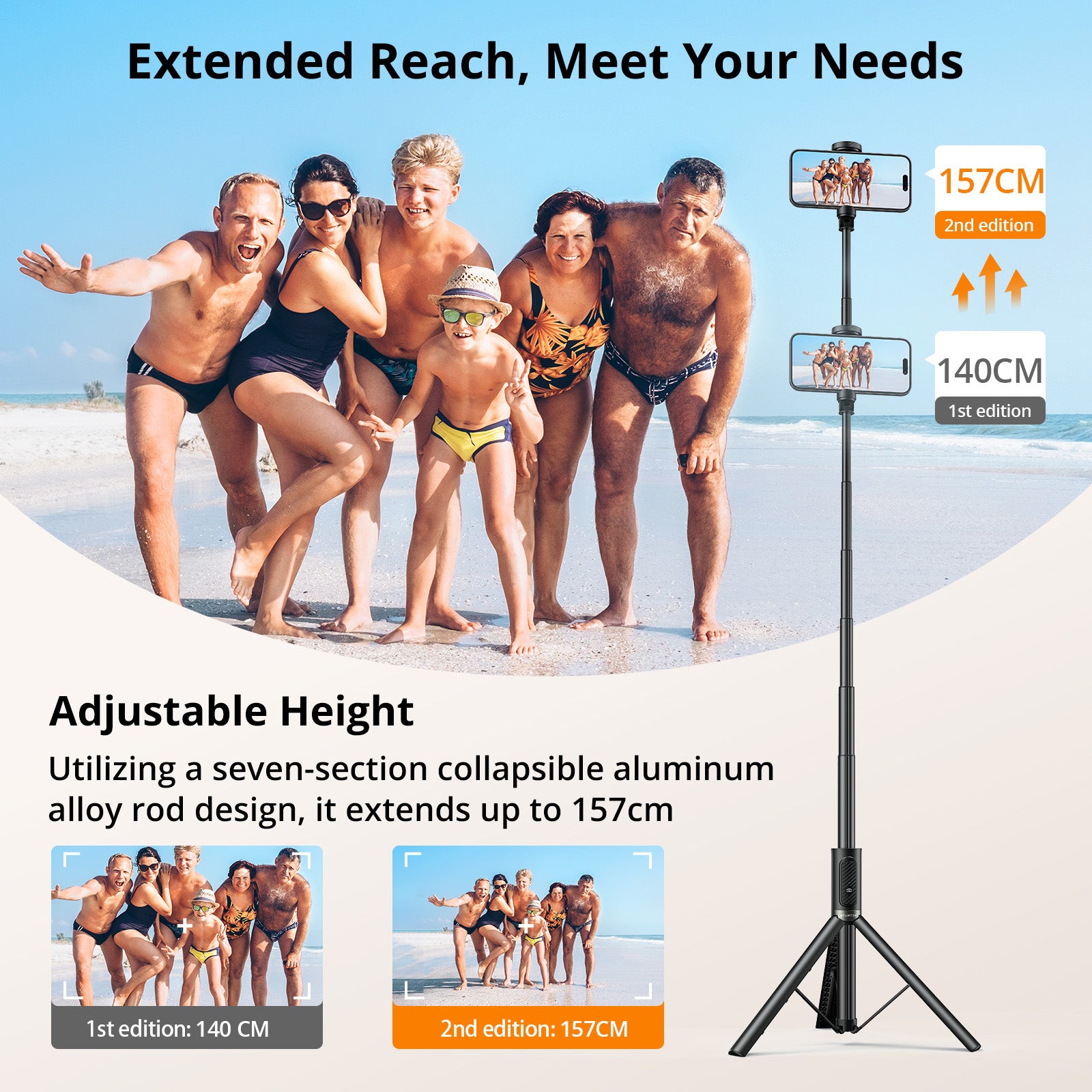 StickPro 62" Phone Tripod Selfie Stick